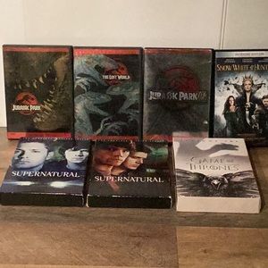 Dvd movie lot Jurassic park GOT game of thrones Supernatural series Snow White